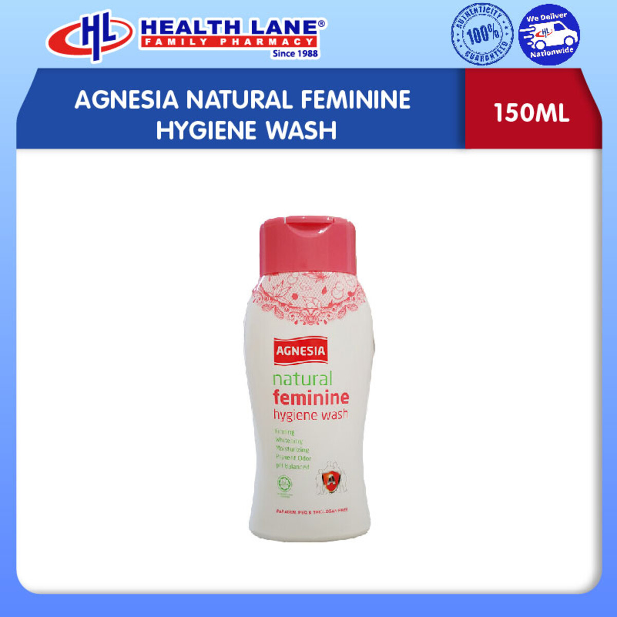 AGNESIA NATURAL FEMININE HYGIENE SABUN (150ML)